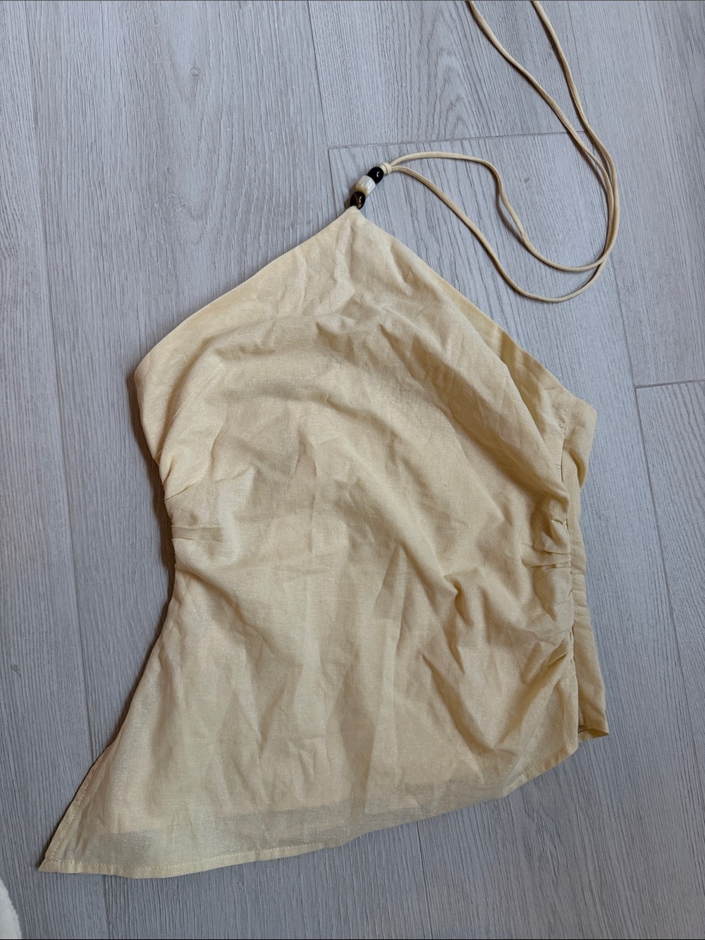 Revolve Light Yellow Halter Neck Top